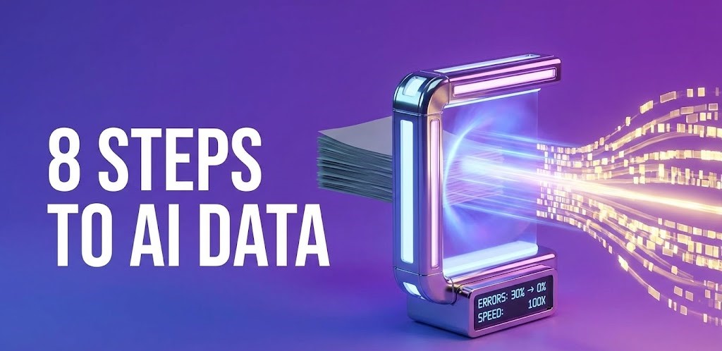 8-step workflow for AI-Powered Data Extraction in finance