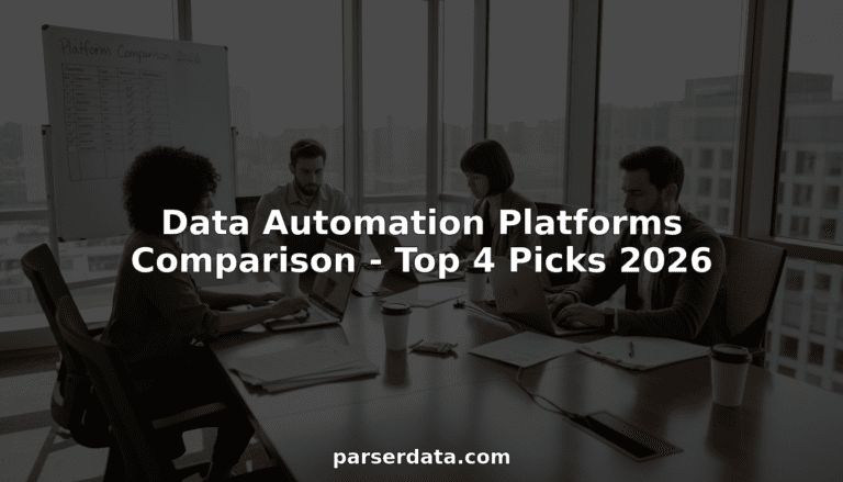 Team comparing data automation platforms in real office