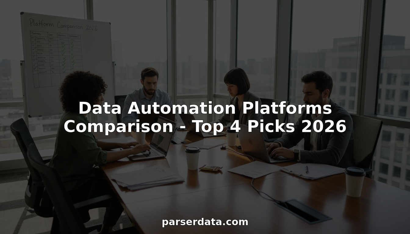 Team comparing data automation platforms in real office