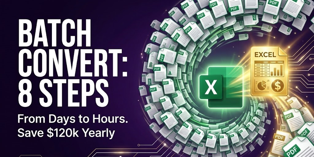 Case study showing $120k savings with a Batch PDF to Excel Invoice Converter