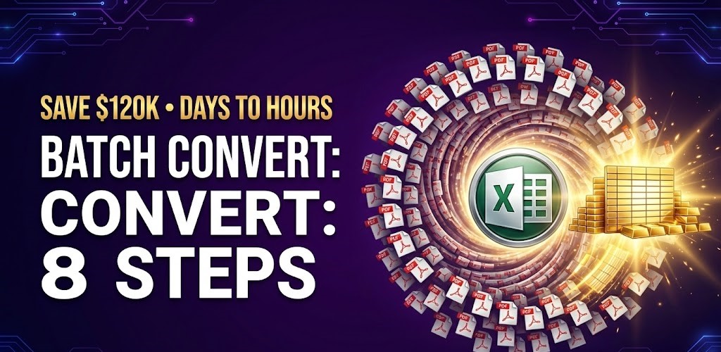 Case study showing $120k savings with a Batch PDF to Excel Invoice Converter