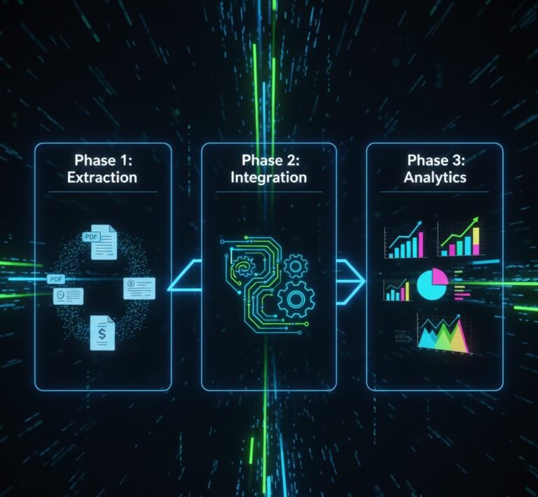 Flowchart illustrating the steps of extraction, integration, and analytics to explain why integrate data analytics