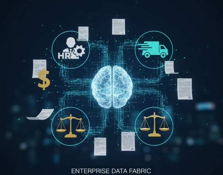 Infographic showcasing diverse types of business documents to automate from finance to HR