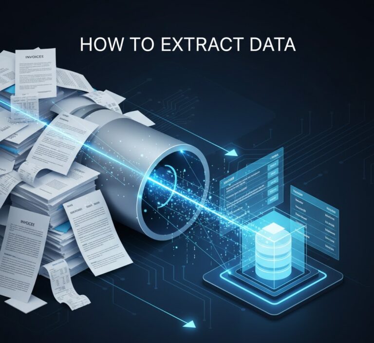 Main guide image showing how to extract data from documents using AI technology