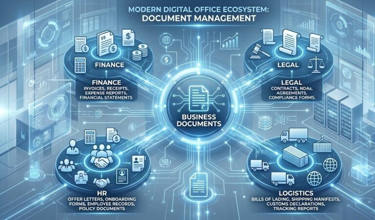 types of business documents organized by department